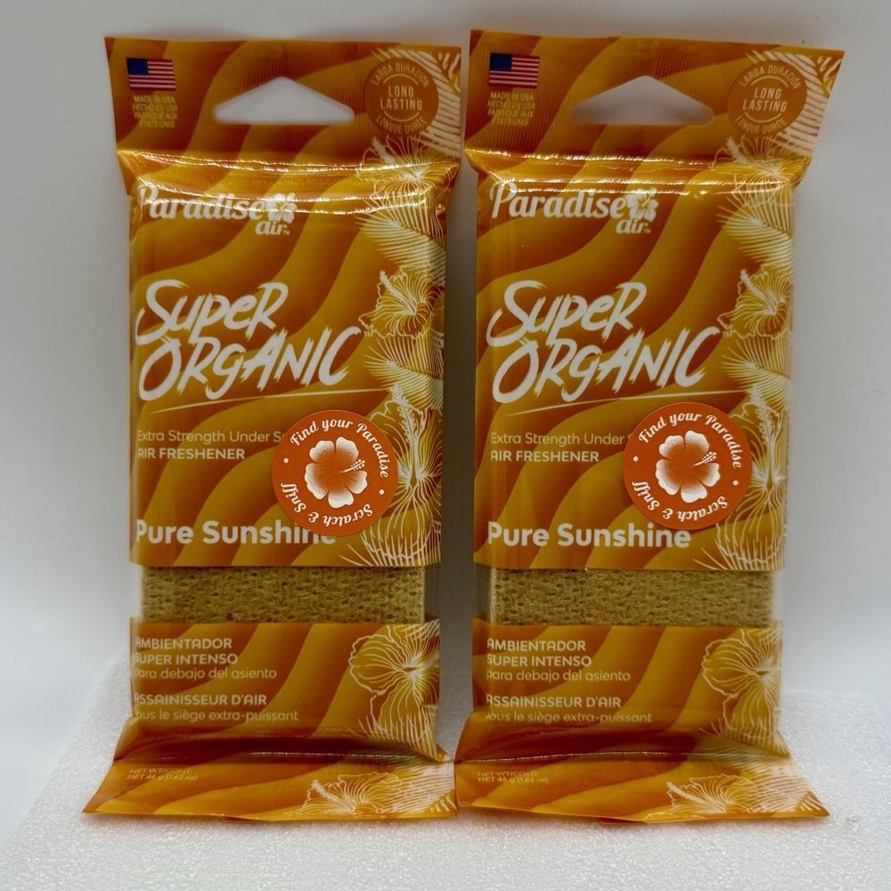 Paradise Super Organic Pure Sunshine Scent Air Freshener Fragrance Stone 2 Lot